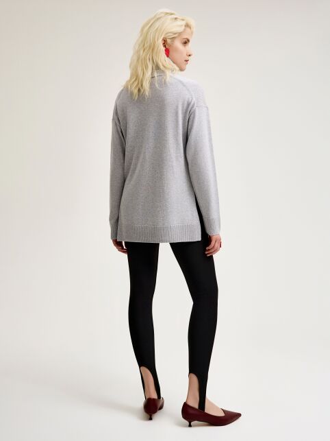 Джемпер с отложным воротником-стойкой и разрезами по бокам LDK 24109 - купить в интернет-магазине Conte