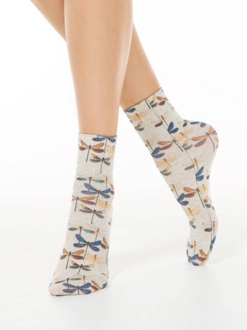 Носки с принтом из хлопка и льна, модель 259 - купить в интернет-магазине Conte