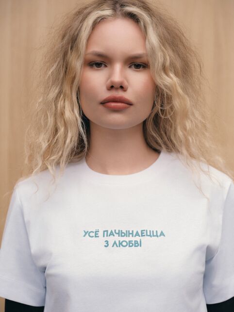 Футболка из хлопка с рисунком «Work» LD 3029 - купить в интернет-магазине Conte