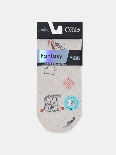 Носки из смесовой пряжи с хлопком и льном «Каханне», модель 641 - купить в интернет-магазине Conte