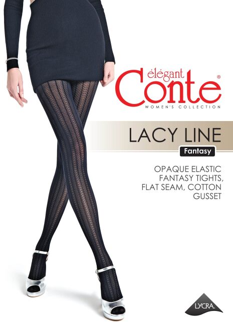 Колготки с ажурным рисунком и полосами LACY LINE - купить в интернет-магазине Conte