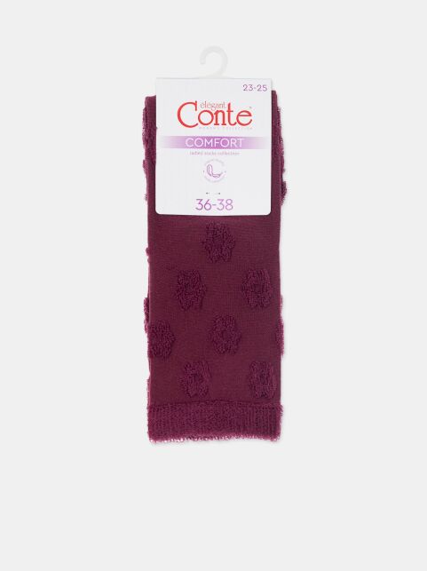 Махровые носки из хлопка с объемным рисунком «цветочки» COMFORT, модель 548 - купить в интернет-магазине Conte