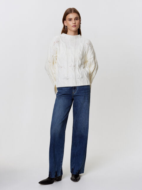 Джемпер с «косами» и разрезами на рукавах из пряжи с шерстью LDK 24134 - купить в интернет-магазине Conte