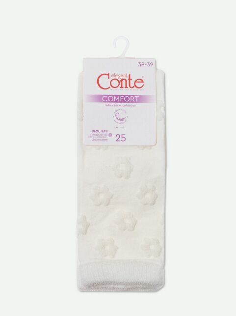 Махровые носки из хлопка с объемным рисунком «цветочки» COMFORT, модель 548 - купить в интернет-магазине Conte