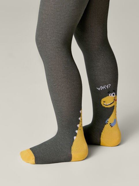 Хлопковые колготки с рисунком «Динозавры» - купить в интернет-магазине Conte