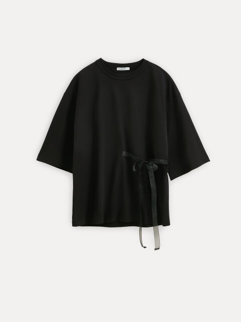 Футболка из хлопка с завязками-лентами сбоку на талии LD 3444 - купить в интернет-магазине Conte