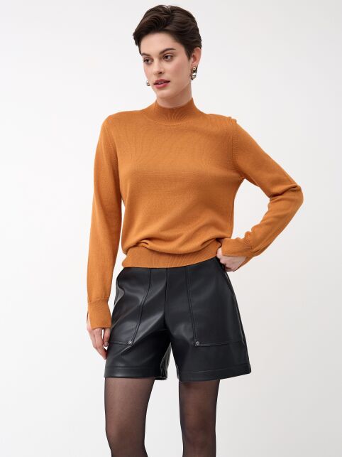 Джемпер из хлопка и модала с разрезами на манжетах LDK 24106 - купить в интернет-магазине Conte