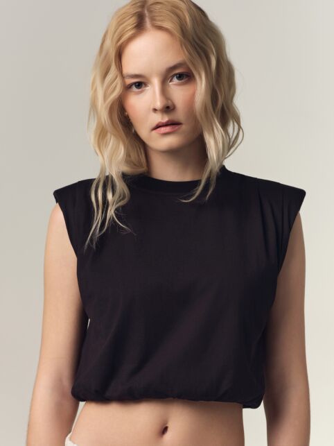 Топ-баллон из хлопка с подплечниками LBL 3447 Топ-баллон из хлопка с подплечниками LBL 3447 - купить в интернет-магазине Conte