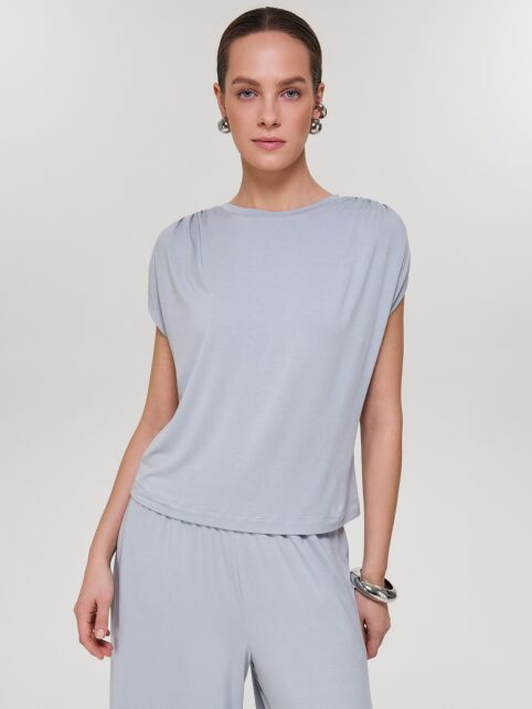 Топ из вискозы со сборкой на плечах LBL 3509 - купить в интернет-магазине Conte