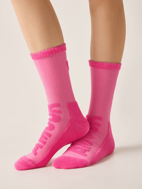 Удлинённые носки с махровой стопой и объёмным рисунком «Amour» - купить в интернет-магазине Conte