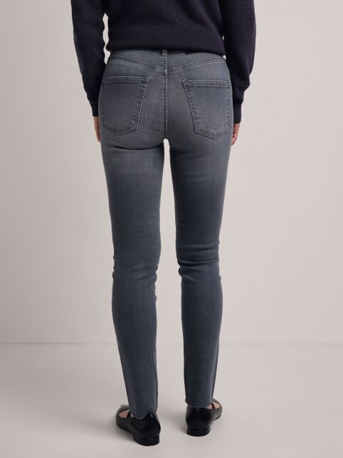 Джинсы skinny с высокой посадкой и эффектом потертости CON-669 - купить в интернет-магазине Conte