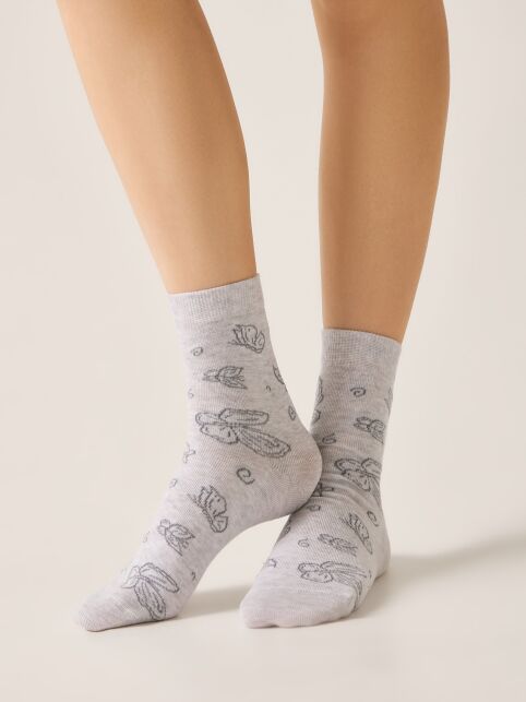 Классические хлопковые носки с рисунком «бабочки» - купить в интернет-магазине Conte