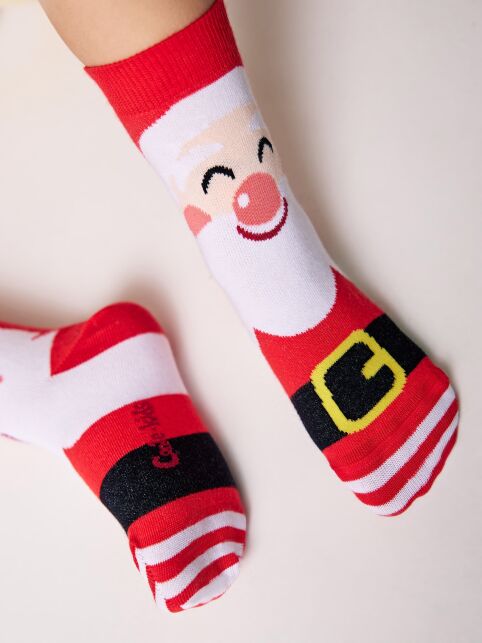 Новогодние красные носки с рисунком «Санта» - купить в интернет-магазине Conte