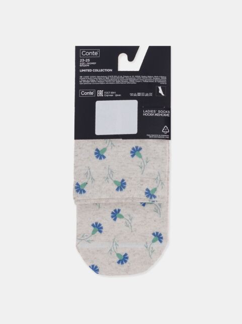 Носки из смесовой пряжи с хлопком и льном «Васильки» - купить в интернет-магазине Conte