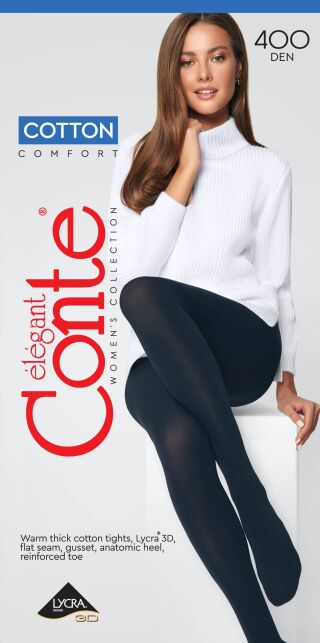 Теплые колготки из хлопка COTTON 400 Lycra® - купить в интернет-магазине Conte
