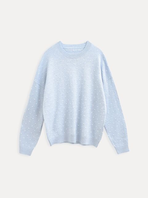 Джемпер с рисунком «в точки» из пряжи с хлопком и модалом LDK 24110 - купить в интернет-магазине Conte