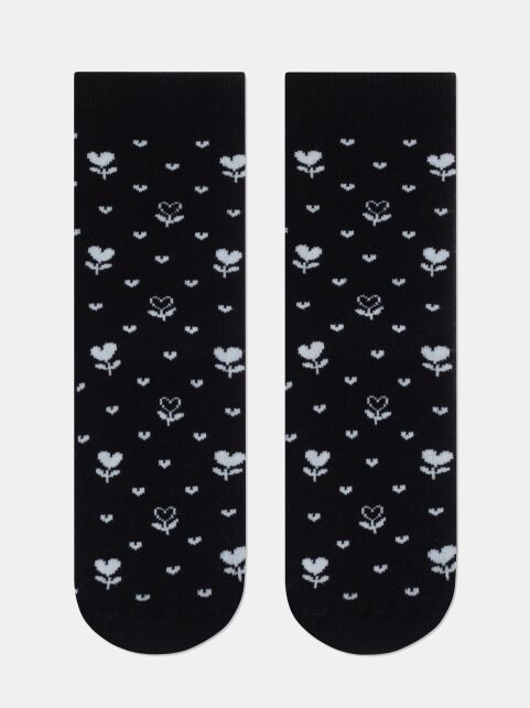 Махровые носки из хлопка с рисунками «Цветы» - купить в интернет-магазине Conte
