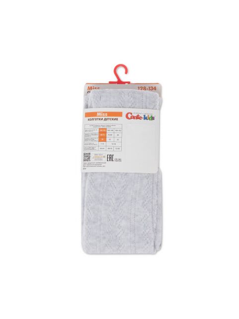 Ажурные светло-серые хлопковые колготки Miss - купить в интернет-магазине Conte