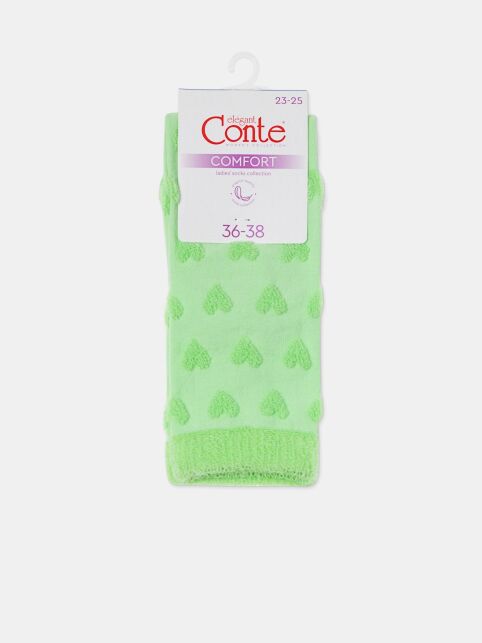 Махровые носки из хлопка с объемным рисунком «сердечки» COMFORT, модель 549 - купить в интернет-магазине Conte
