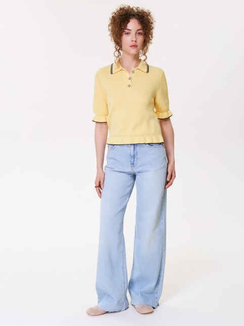 Джемпер-поло с воланами из пряжи с хлопком LDK2635 - купить в интернет-магазине Conte