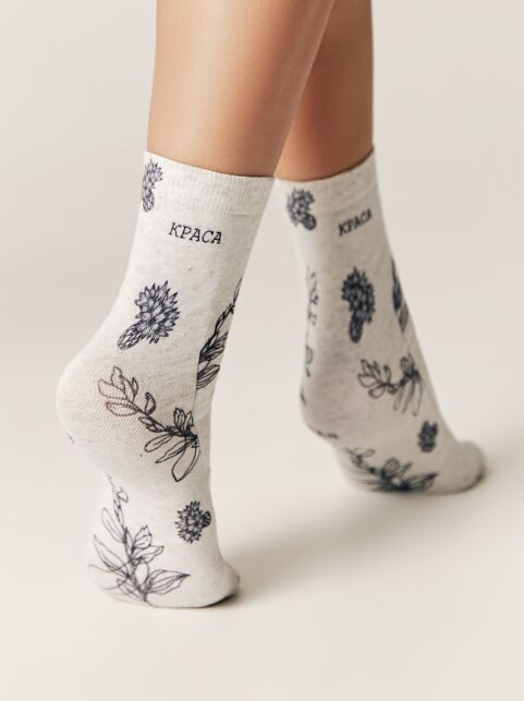 Носки из смесовой пряжи с хлопком и льном «Краса» - купить в интернет-магазине Conte