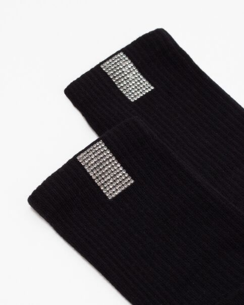 Носки из хлопка в рубчик с сияющим декором из стразов - купить в интернет-магазине Conte