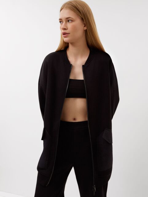 Удлинённый джемпер из футера на молнии LJ 3225 - купить в интернет-магазине Conte