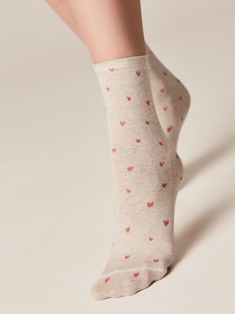 Носки с принтом из смесовой пряжи с хлопком и льном «Love» - купить в интернет-магазине Conte