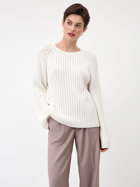 Джемпер объёмного силуэта из хлопковой пряжи LDK 24117 - купить в интернет-магазине Conte