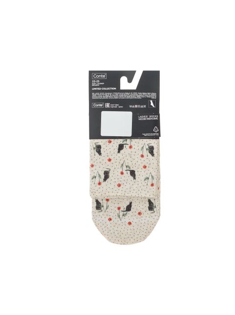 Носки со льном из лимитированной коллекции BEST FRIENDS «Котики в цветах» - купить в интернет-магазине Conte