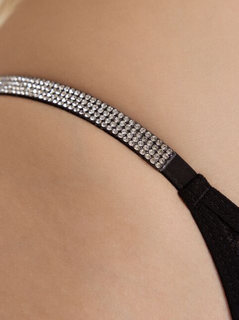 Трусы «танга» из цветочного кружева и тесьмы со стразами MYSTERY GARDEN LTA 3137 - купить в интернет-магазине Conte