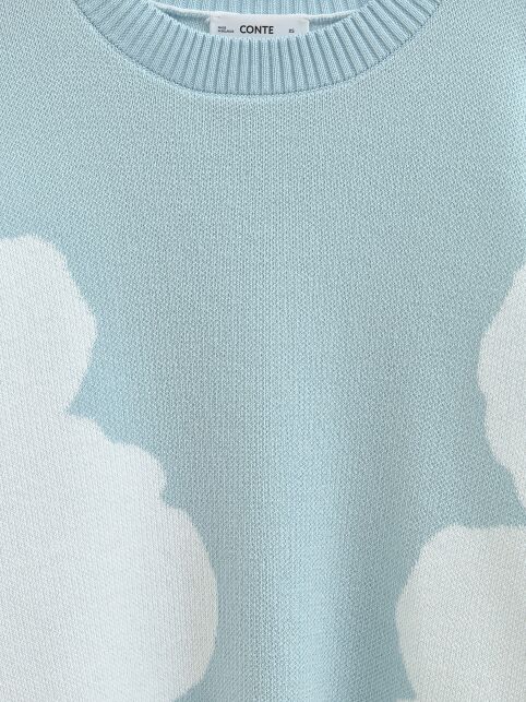 Джемпер объёмного силуэта с цветочным рисунком LDK 24122 - купить в интернет-магазине Conte