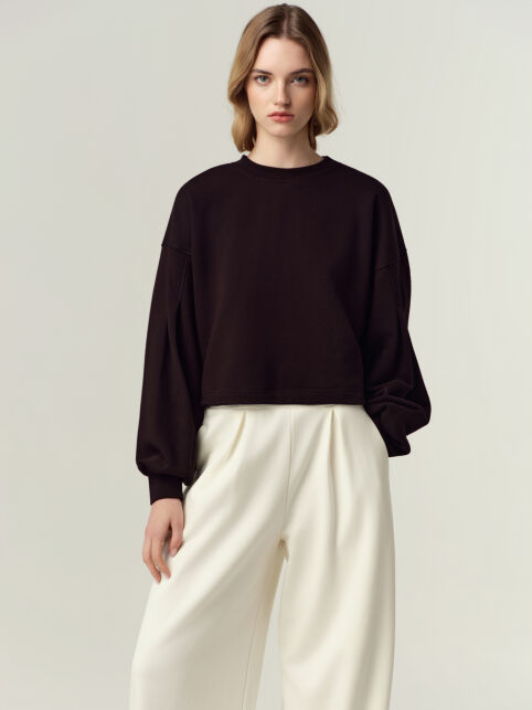 Свитшот из футера с объёмными рукавами LD 3373 - купить в интернет-магазине Conte