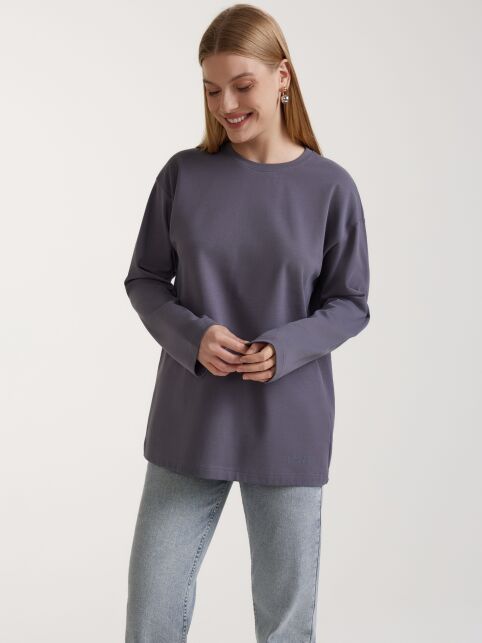 Лонгслив свободного кроя из хлопка LD 3142 Лонгслив свободного кроя из хлопка LD 3142 - купить в интернет-магазине Conte