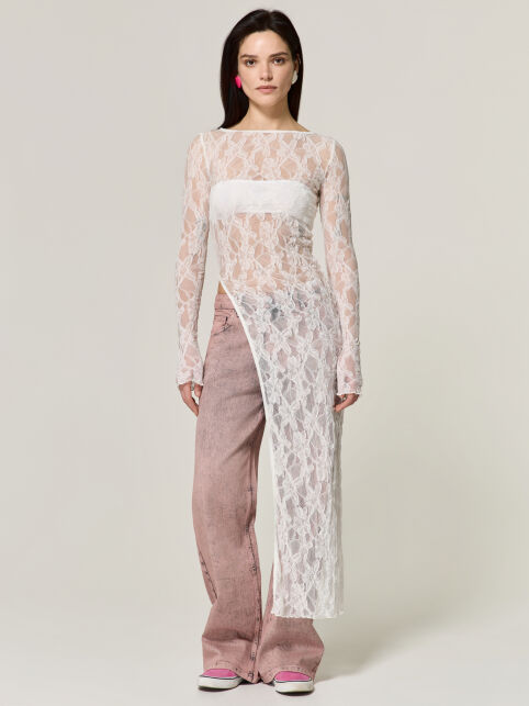 Туника из цветочного кружева с разрезом по ноге LD 3501 - купить в интернет-магазине Conte