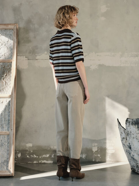 Джемпер-поло объёмного силуэта из пряжи с хлопком LDK25139 - купить в интернет-магазине Conte