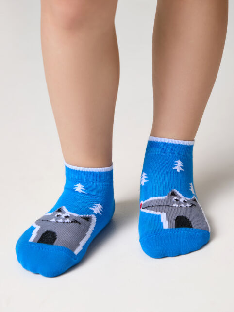 Антискользящие носки из хлопка с рисунком «Волк» - купить в интернет-магазине Conte