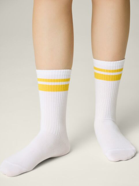 Удлиненные носки с двойной контрастной линией на резинке - купить в интернет-магазине Conte