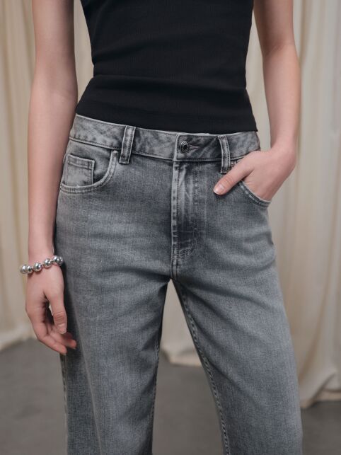 Джинсы straight в сером цвете с вискозой CON-796 - купить в интернет-магазине Conte