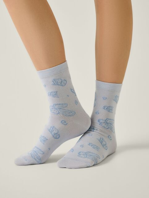 Классические хлопковые носки с рисунком «бабочки» - купить в интернет-магазине Conte