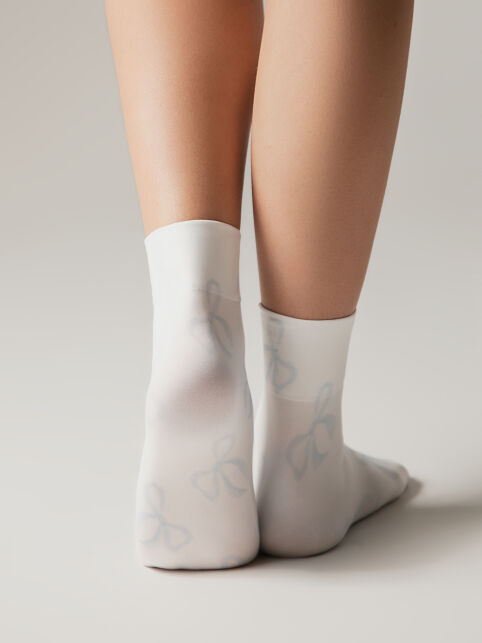 Плотные носки с рисунком «Голубые бантики» - купить в интернет-магазине Conte