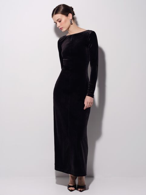 Платье-макси из велюра с вырезом на спине LPL 3330 - купить в интернет-магазине Conte