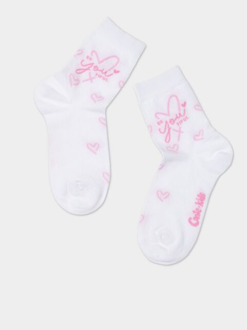 Хлопковые носки с рисунком “Be you tiful” - купить в интернет-магазине Conte