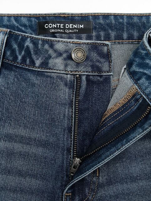 Джинсы wide leg из eco-friendly денима с эффектом потёртостей CON-805 - купить в интернет-магазине Conte