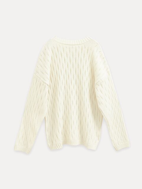 Ажурный джемпер свободного силуэта из пряжи с хлопком LDK 24119 - купить в интернет-магазине Conte