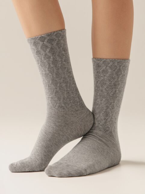 Удлинённые носки с хлопком и рисунком «зигзаги» - купить в интернет-магазине Conte