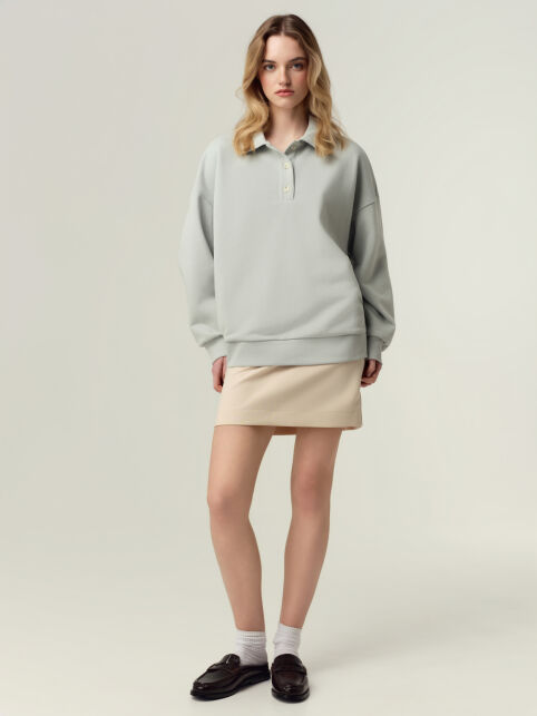 Объёмный джемпер-поло из футера LD 3376 - купить в интернет-магазине Conte