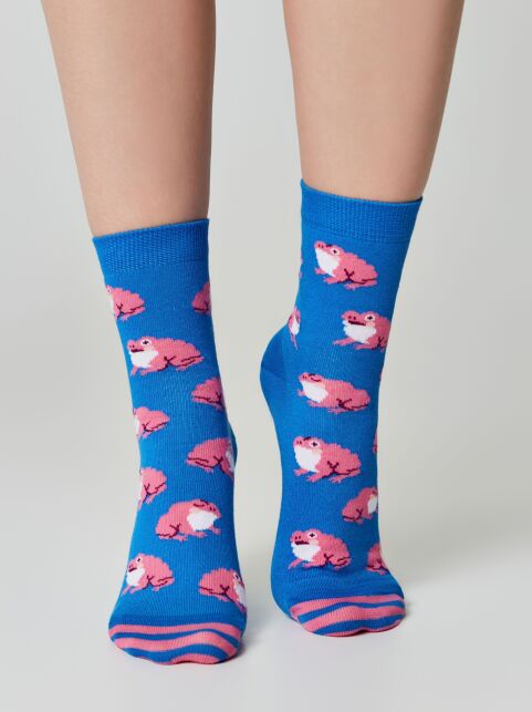 Хлопковые носки с рисунком «Жабки» - купить в интернет-магазине Conte