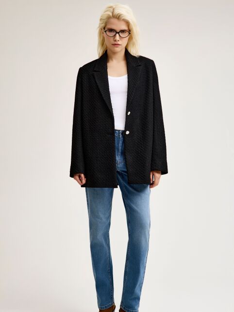 Чёрный жакет из твида LJ 3271 - купить в интернет-магазине Conte
