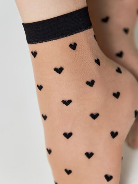 Тонкие носки FANTASY с рисунком "сердечки" - купить в интернет-магазине Conte